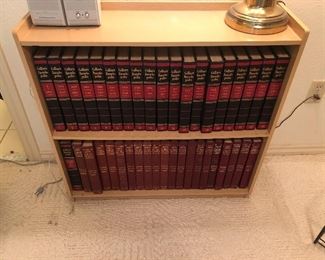 Colliers encyclopedias in Harmony House mid century bookcase