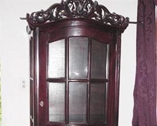 Large Wood/Glass Curio Cabinet
