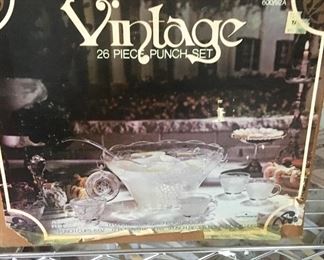 Vintage Punch Bowl and Cups