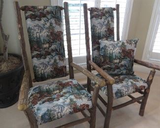 FIRESIDE LODGE HICKORY ARM CHAIRS
OLD HICKORY FURNITURE COMPANY  SHELBYVILLE IN
