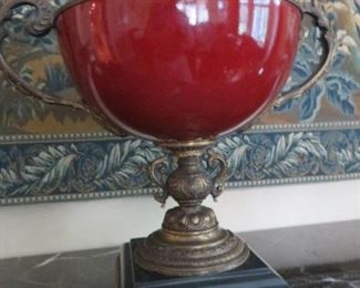 METAL BASE RED LOVING CUP
