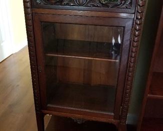 #9	Antique Glass front Display Cabinet w/1 drawer  22x14.5x41	 $175.00 
