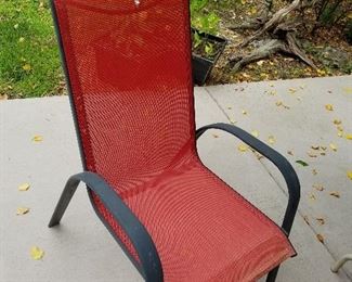 #16	Cream Aluminum Table 40x35x27.5	 $20.00 
#17	(4) Red Aluminum Chairs sold as set	 $50.00 
