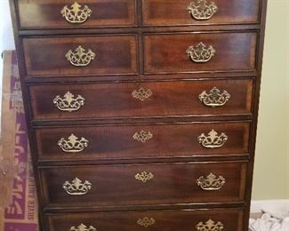 #28	6 drawer dove-tailed front & Back Drexel Chest of Drawers  37.5x19x51	 $275.00 

