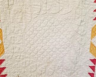 #25	Flying Geese Squares - Old Tiny handquilted Full	 $50.00 
