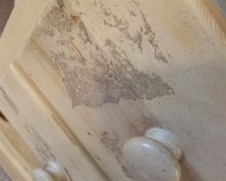 #45	Pine Vanity w/triple Mirror w/Rattan type Top 49x22x28-70	 $75.00 
