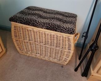 #46	Basket/Trunk w/Leopard print padded seat	 $30.00 
