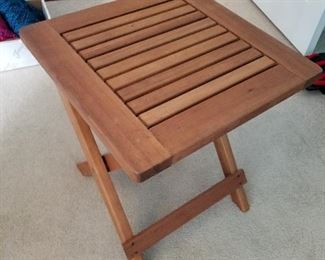 #60	Teakwood Folding End Table 	 $50.00 

