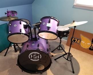 #64	HB Drums & Percussion 6 piece Set w/stool 	 $400.00 
