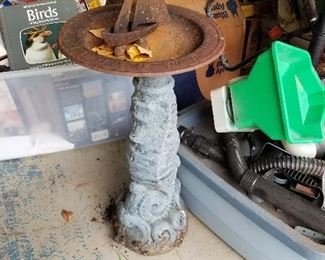 #80	Bird Bath - Seahorse w/sailboat concrete base/Cast Iron Sundial	 $30.00 
