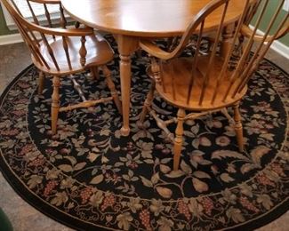 #66	Ethan Allen  Round Dining Table w/6 chairs (all captains chairs)  44 diameter	 $250.00 
#67	92" Rug 	 $75.00 
