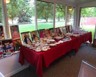 Glassware, and dolls in original boxes