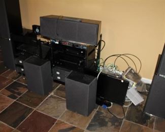 7 pc JBL surround sound speaker system w/ remote and Onkyo TX-NR676 receiver.