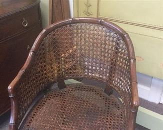 Cane barrel back chair