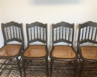 Set of 6 handpainted spindle chairs