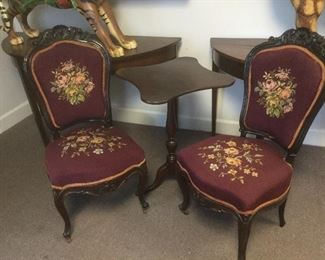 Victorian Rococo needlepoint chairs