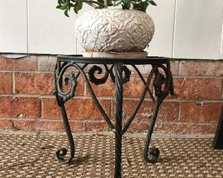 Iron plant stand and planter