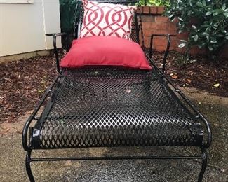 Vintage wrought iron chaise lounge chair