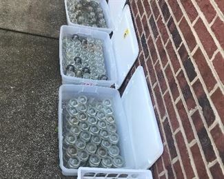Large lot of clear insulators