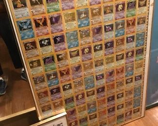 A very rare uncut holographic trading card press sheet from the Pokémon Fossil release. For a Kaybee Toy promotion. 
Also a small uncut sheet from Lion King Trading cards