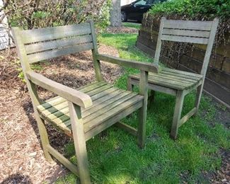 teak patio table with 4 chairs