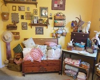 frames, bedding, cedar chest