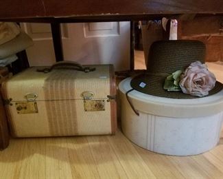 stylish train case and hat box