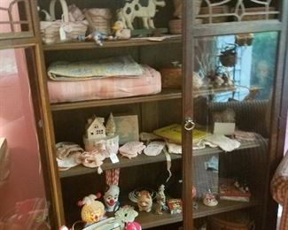 beautiful mahogany cabinet filled with fun stuff