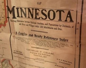 Cram's 1907 Minnesota Railroad Map