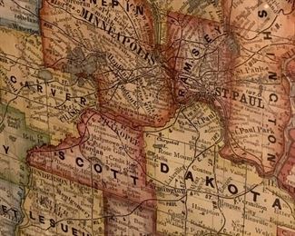 Cram's 1907 Minnesota Railroad Map