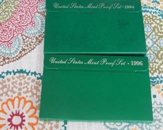 1994 and 1996  United States Mint proof set