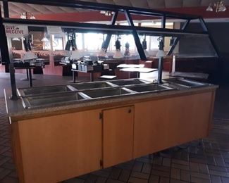 Warm Buffet Station - Granite top, Wood base, Self Standing on Legs