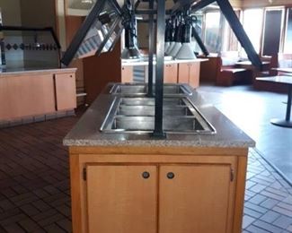 Warm Buffet Station - Granite top, Wood base, Self Standing on Legs