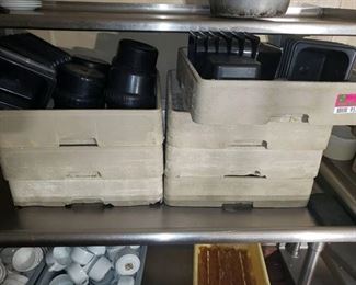 (7) dish racks with contents