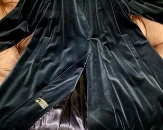 Vintage 1 Button Full Length Velvet Swing Coat