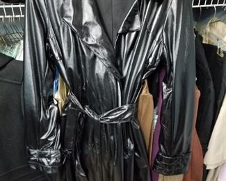 Calvin Klein Black Metallic Belted Duster