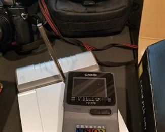 vintage Casio TV-770 Crystal Vision VHF/UHF Crystal Vision Miniature TV.