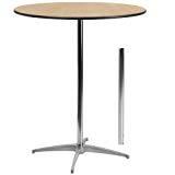 Flash Furniture Round Wood Cocktail Table with 30-Inch and 42-Inch Columns, 36-Inch