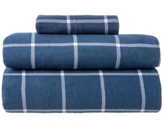 Windowpane Plaid Turkish Cotton Flannel Sheet Set - Twin