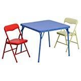 Flash Furniture 3-Piece Kids Colorful Folding Table and Chair Set
