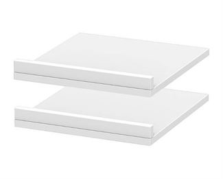 15 in. x 3 in. x 15 in. Rollout Shelves with Fence in Polar White (2-Pack)