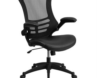 Flash Furniture Mid-Back Leather Chair with Arms