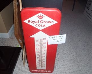 Royal Crown Cola antique thermometer sign.