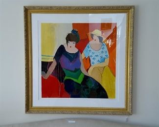 Itzchak Tarkay: Intimacy 
Signed, number, matted and framed 32x32 serigraph