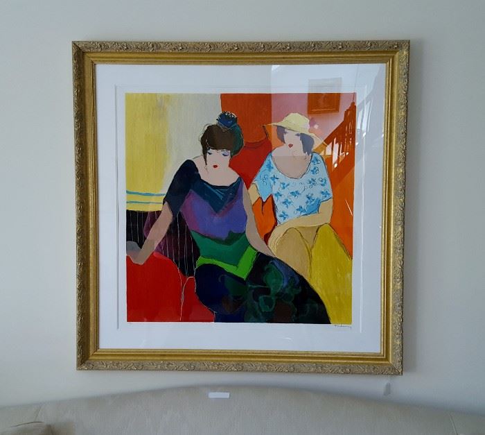 Itzchak Tarkay: Intimacy 
Signed, number, matted and framed 32x32 serigraph