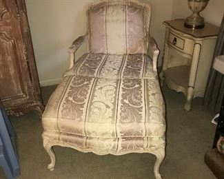 French provincial chair w/ ottoman