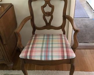 One of two dining room arm chairs