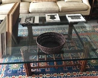 Large coffee table and rug