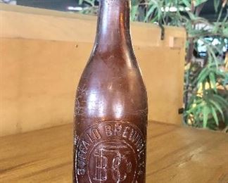 c. Late 1800's, "BUFFALO BREWING CO. S.F. AGENCY" Brown Beer Bottle with porcelain cap
