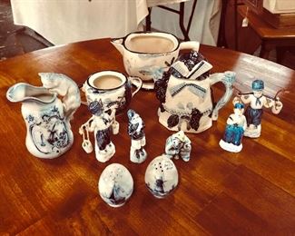 "DELFT" Blue Dutch Porcelain and Other Vintage Blue & White Pieces